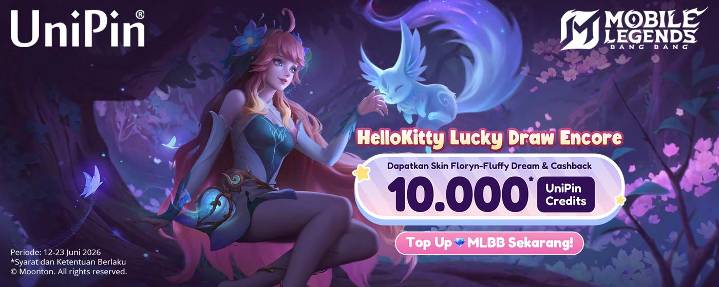 Mainkan HelloKitty Lucky Draw Encore di Mobile Legends, Top Up di UniPin dan Dapatkan Cashback 10.000 UniPin Credits!